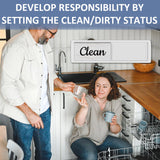 Oxepleus Dishwasher Magnet Clean Dirty Sign, Farmhouse Rustic Wood Design Black and White Non-Scratch/Easy to Read & Slide/Strong Magnetism Kitchen Storage and Decoration Accessories (A-Silver) Oxepleus