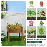 Raised Garden Bed Outdoor, Wooden Planter Boxes with Legs Protective Liner & Drainage Holes, Elevated Garden Flower Beds for Backyard Balcony, Gift for Gardening & Mother,46.65'' X 23.11'' X 29.72'' Magazoopet