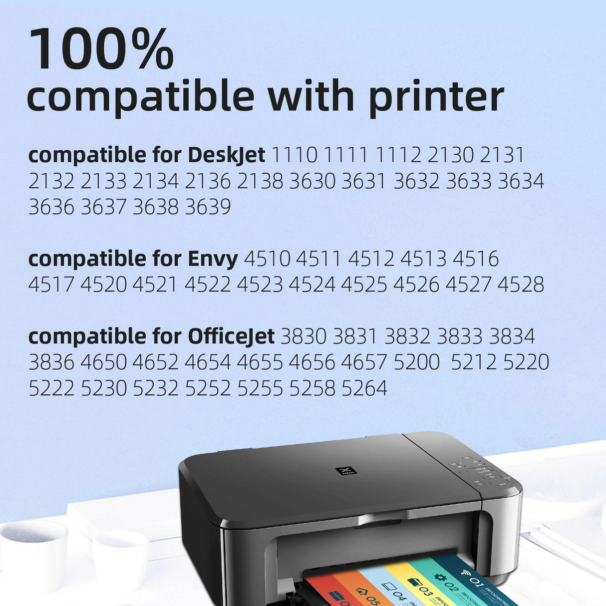 Neiber 63XL Printer Ink Compatible for HP 63XL Ink Cartridges Combo Pack Black and Color Compatible for HP Ink 63 Fit for Officejet 3830 4650 5255 5258 Envy 4520 3634 Deskjet 1112 2132 3630 Printer Neiber