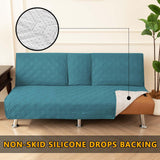 ZYXFYY 4-Piece Waterproof Click Clack Sofa Bed Cover - 3 Seater, Quilted Convertible Folding Futon Cover with 2 Removable Armrests and 1 Cup Holder (Teal) ZYXFYY