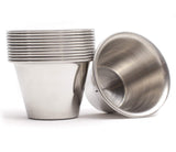 EHOMEA2Z Ramekins Stainless Steel Condiment Sauce Cups, Metal Ramekins, Commercial Grade, Multifunctional, Ideal for All Hot and Cold Sauces, Individual Portion Cups (12, 3 oz) EHOMEA2Z