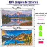 2 Pack Diamond Painting Kits，Large 5D DIY Mountain Lake Diamond Painting Kits for Adults，DIY Full Drill Crystal Rhinestone Arts and Crafts，Gem Art Painting with Diamond Home Wall Decor (28X16inch) OFRKE