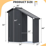 AECOJOY Outdoor Storage Cabinet Waterproof with Shelves and Lean to Open-Sided Firewood Racks, Vertical Tall Garden Storage Sheds, Garden Sheds & Outdoor Storage Cabinet Weatherproof for Patio AECOJOY