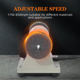 4" Jewelry Polisher & Adjustable Variable Speed Grinder Machine - With 6 Cloth Wheels & 2 Abrasive Wheels, Safety Glasses & Compound for Jewelry, Metal, Wood, Jade, Plastic Polishing & Dental Work CIRONBOW