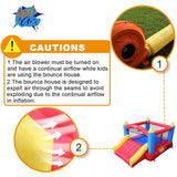 ACTION AIR [Updated Version] Bounce House, Inflatable Bouncer with Air Blower, Jumping Castle with Slide, Family Backyard Bouncy Castle, Durable Sewn with Extra Thick Material, Idea for Kids (C-9745) Action air