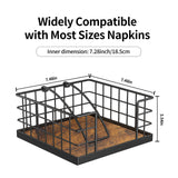 Honiter Napkin Holder for Table, Farmhouse Napkins Holder with Weighted Arm, Wood Napkin Holders for Kitchen, Flat Napkin Dispenser for Countertop, Dining Room, Rustic Brown Honiter