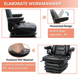 Universal Tractor Suspension Seat with Adjustable Angle Back,Armrest And Safety Belt,for Linde Forklift Tractor,Excavator Skid Loader Backhoe Dozer Telehandler TICSEA