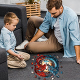 WOODBESTS Wooden Puzzle for Adults, Yin-Yang Dragon Puzzle (M, 200pcs, 11.3"x10.9") Beautiful Wooden Box, Wooden Jigsaw Puzzles Unique Shape, Birthday Gifts for Adults and Kids Family Game WOODBESTS