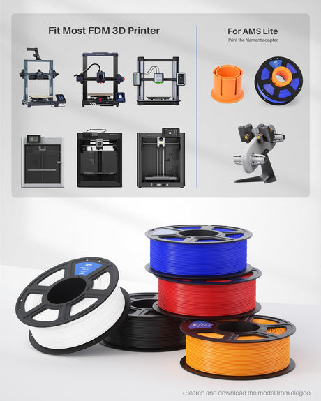 ELEGOO PETG Filament 1.75mm Black 1KG, 3D Printer Filament Dimensional Accuracy +/- 0.02 mm, 1kg Spool(2.2lbs) Fits for Most FDM 3D Printers ELEGOO