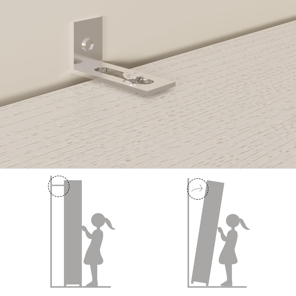 LIKIMIO Wardrobe Closet, White Cabinet with Shelves, Large Armoire Clothing Storage with Hanging Rod for Bedroom, Living/Laundry Room LIKIMIO