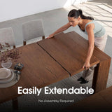 Transformer Table Dining Table Set for 4 to 12 Approved by Marie Kondo, Expandable Dining Table with 4 Dining Chairs and Extendable Bench, Brown Wood Table Set (Brown, Table + 4 Chairs + Bench) Transformer Table