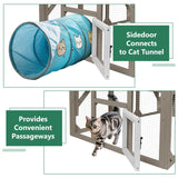 Catio Outdoor Cat Enclosure Large Cat House Catio Window for Mulitiple Cats Walk-in Kitty Cage with 5 Platforms 3 Access Doors Tarp Roof 67.7" H Magazoopet