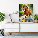 mrpwnle Horse Diamond Painting Kits for Adults - Horse Diamond Art Kits for Adults Beginners, 5D Round Full Drill Crafts Gem Art Painting Kits for Home Decor Gifts12x16 inch mrpwnle