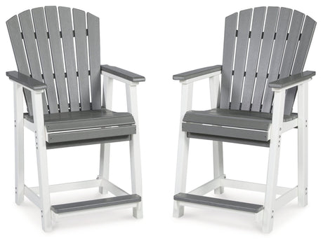 Signature Design by Ashley Outdoor Transville HDPE Patio Barstool, 2 Count, Gray Signature Design by Ashley