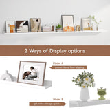 Floating Picture Ledge Shelves for Wall Set of 2, 72 Inches Picture Ledge Shelf with Long Large Nursery Book Shelf for Toys Storage Kids Bookshelf Wall Mounted Living Room Bedroom Decor Frames, White Fun Memories