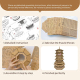 3D Wooden Puzzles for Adults Wooden Pagoda Assembly Model Kits,3D Puzzle Adult Building Crafts for Adults and 14+ Teens.(Five-Storied Pagoda 1287 Pieces) Bon amixyl