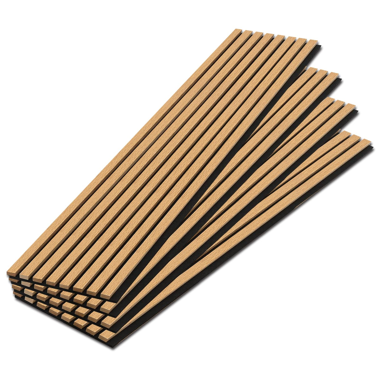 Wood Acoustic Panels Pack of 4, Soundproof Paneling for Interior 47.24”L*12.6”W, Decorative Slat Wall Panels for Noise Reduction, Paper Veneer Brown mondaria