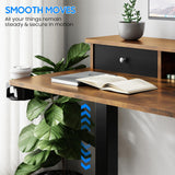 Vabches Electric Standing Desk Adjustable Height, LED Stand Up Desk with Drawers and Charging Station 48 Inch Ergonomic Sit Stand Desk with Storage Uplift Work Desk for Home Office (Rustic Brown) Vabches