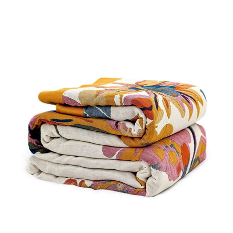 Boho Throw Blanket - 100% Cotton Ultra Soft Bed Throw Large - Fall Blanket Floral Bird and Butterfly Farmhouse Decor Bed Blankets,60"×80" All Season Blanket for Sofa Couch Chair LUTBM