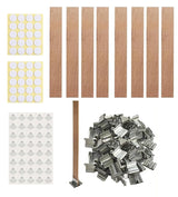 230 PCS Wooden Candle Wicks for Candle Making 0.5mm Natural Candle Wood Wicks Wick Stickers Wick Clips Candle Cores kit for DIY Candle Making Craft Harnico