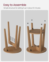 VASAGLE Side Tables, Set of 2, Small Round End Table with Lower Shelf, Nightstand for Small Spaces, Living Room, Bedroom, Rustic Walnut ULET289K01 VASAGLE