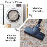 Washable Hallway Runner Rug 2x3: Non Slip Runner Rugs with Rubber Backing Soft Kitchen Rug Farmhouse Distressed Carpet Runner for Living Room Bedroom Bathroom (Turmeric/Grey, 2X3) TOPRUUG