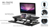 Mount-It! Electric Standing Desk Converter with 35.4" x 23.2 Desktop Riser, Motorized Stand Up Desk Convertor, Built-in USB Port, Ergonomic Height Adjustable Standing Desk Topper in Black (MI-7927E) Mount-It!