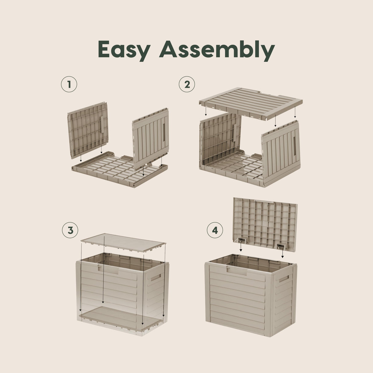 IRIS USA 35-Gallon Outdoor Deck Delivery Storage Box, Lockable & UV-Protected, Weather-Resistant Patio Storage for Cushions, Garden Tools & Packages, Waterproof Resin, Durable & Stylish Design - Beige IRIS