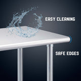 Profeeshaw Stainless Steel Prep Table NSF Commercial Work Table with Undershelf for Kitchen Restaurant 24×30 Inch Profeeshaw