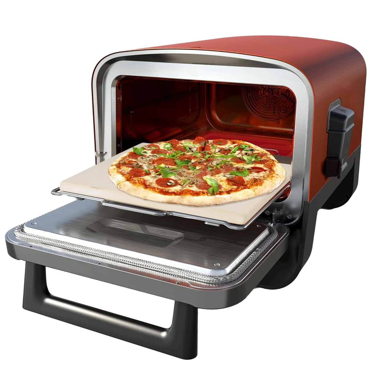 Favfully Dedicated Pizza Stone For Ninja Woodfire Outdoor Oven OO101(OO100 series), Heavy Duty All-Natural Cordierite Pizza Stone Specially Design For Ninja OO101, Thickened Durable Pizza Stone, Gray Favfully