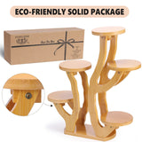 XXXFLOWER 5 Tiered Plant Stand Bamboo Mini Succulent Windowsill Shelf for Desk Tabletop Living Room Balcony Outdoor Patio Garden XXXFLOWER