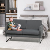 STHOUYN 51” Small Loveseat Sofa for Small Spaces, Comfy Grey Couch with 2 USB Ports, Modern 2 Person Sofa Loveseats for Living Room Bedroom, Mini Teen Office Couch (Dark Grey) STHOUYN