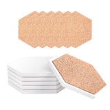 Sublimation Blanks Coasters for Drinks, Ceramic Drink Coaster with Cork Backing Pads Heat Transfer Cup Coaster for DIY Crafts Painting Home Decor, 6pcs Hexagon HooAMI