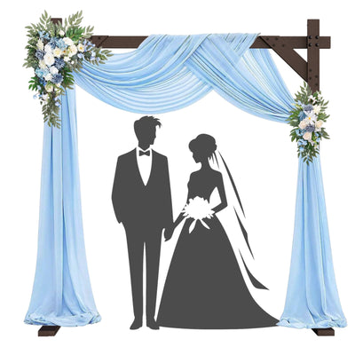 Kusamue Wooden Wedding Arch Frame 7.48 FT Square Wood Arch Wedding Arbor Backdrop for Ceremony Party Proposal Scene Garden Beach Forest Rustic Boho Decoration(7.48ft)