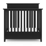 Storkcraft Petal 4-in-1 Convertible Mini Crib (Black) – GREENGUARD Gold Certified, Converts to Daybed and Twin-Size Bed, Includes Bonus 2.75-inch Mini Crib Mattress Storkcraft
