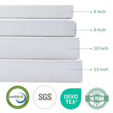 EGO White 8 Inch King Memory Foam Mattress, Cooling Gel Green Tea Mattress Bed in a Box, CertiPUR-US Certified, 76"x80", Medium Firm MLILY