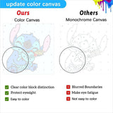 KOJEFCV 4 Pack Cartoon Paint by Number for Kids with Wooden Frame-Paint by Numbers for Kids Ages 4-8-12, DIY Paints with Numbers Easy Acrylic Oil Painting Kits for Home Wall Decor (8X8inch) KOJEFCV