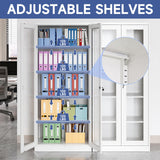 Anxxsu Display Cabinet with Glass Doors, Display Case Cabinet for Collectibles, Curio Display Cabinet with 4 Adjustable Shelves, 71" Glass Display Cabinet for Home Living Room (White) Anxxsu