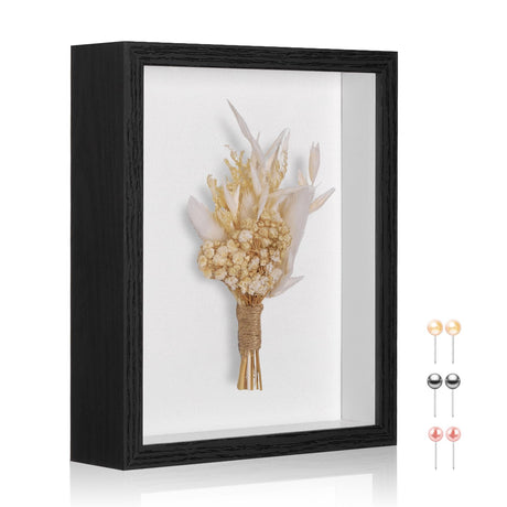 MUXIUNT 8x10 Shadow Box Picture Frame Display Case with Soft Linen Back and Thickened Panel,Black Deep Shadow Memory Box Frame 8x10 for Flower Baby Pet Wedding Photo Craft Memorial Gift MUXIUNT
