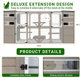 PetsCosset Cat Enclosure Outdoor, Large Catio Cat House Weatherproof Attached to Window for Multi Cats, Asphalt and UV Protection Roofs, Multi Platforms-Combinable-71 H 77L PetsCosset