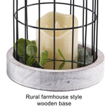 PHOSPHOR Rustic Farmhouse Decor Lantern Set of 2 Modern Farmhouse Decorative Indoor for Kitchen Fireplace Centerpiece Table Dinning Living Room PHOSPHOR