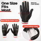 200 Pcs Disposable BBQ Gloves Nitrile Gloves with 4 Pairs Cotton Liners Grilling Gloves for Barbecue Smoking Meat Cooking(X-Large,Black, White) Janmercy