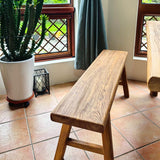 Farmhouse Indoor Wooden Living Room Dining Bench,indoor Natural Bench，Asian Wood Kitchen Entryway Bench With Armless Design And Short Height, Solid Wood Bench For Living Room, Hallway(39.3*10.2*17.7in LLYLAFDC