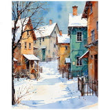 Winter Village Paint by Numbers Kit for Adults - DIY Snowy Houses and Street Scene Painting on Canvas 16x20 Inch, Acrylic Paint Set, Suitable for Beginners, Art for Home Decoration or Gifts DecorFriday