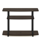Furinno Turn-N-Tube No Tools 3-Tier Entertainment Center TV Stand for TV up to 32 Inch, Plastic Round Tubes, Dark Brown/Black Furinno