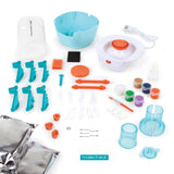 Make It Real Mini Pottery Studio Deluxe Set - DIY All-in-1 Sculpting Craft Kit for Kids & Tweens - Create 20 Unique Miniature Clay Projects - No Mess, No Bake, Quiet Wheel - All Skill Levels Ages 8 Make It Real