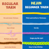 120g Glow in The Dark Yarn for Crocheting and Knitting; 120m(144yds) Yarn for Beginners with Easy-to-See Stitches; Worsted-Weight Medium #4; Yarn for Beginners Crochet Kit Making HEJIN