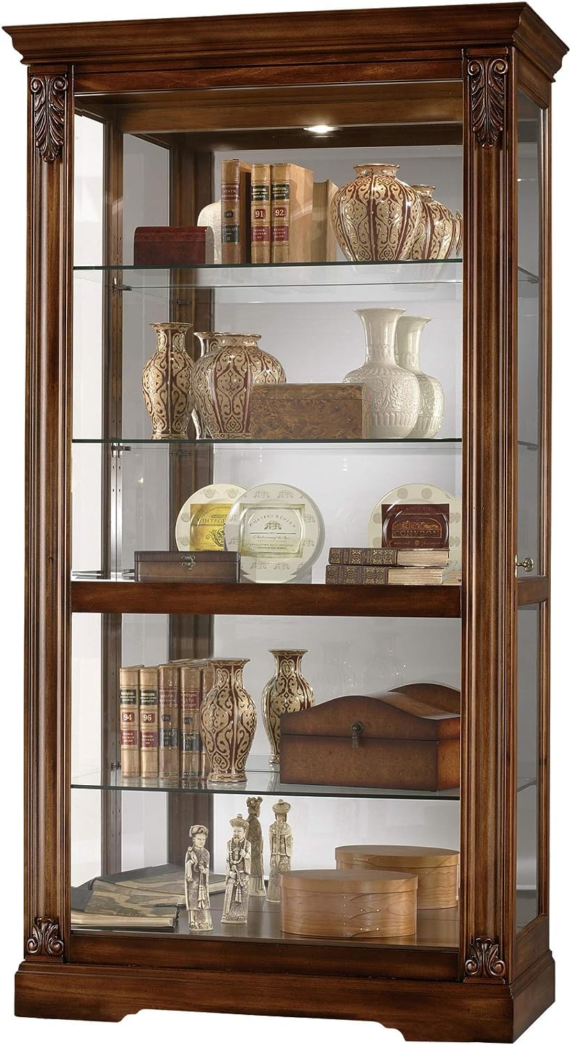 Howard Miller Cohen Curio Cabinet, Large, Tuscany Cherry - WoodArtSupply