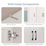 IRONCK Kitchen Pantry Storage Cabinet, Modern Food Pantries with 12 Shelves, 2 Door Racks, Adjustable Shelves, Freestanding Cupboard for Kitchen, Dining Room, White IRONCK