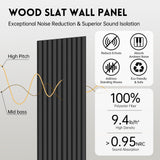 Ritollo Wood Panels for Wall, 4-Pack 94.48" x7.87" 3D Wood Slat Wall Panel, Acoustic Slat Wall Panel for Modern Interior Decor, TV Background, Living Room, Black RITOLLO